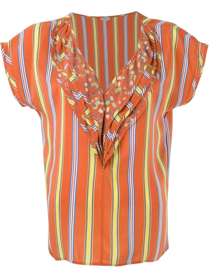 Versace Vintage Ruffled Collar Top