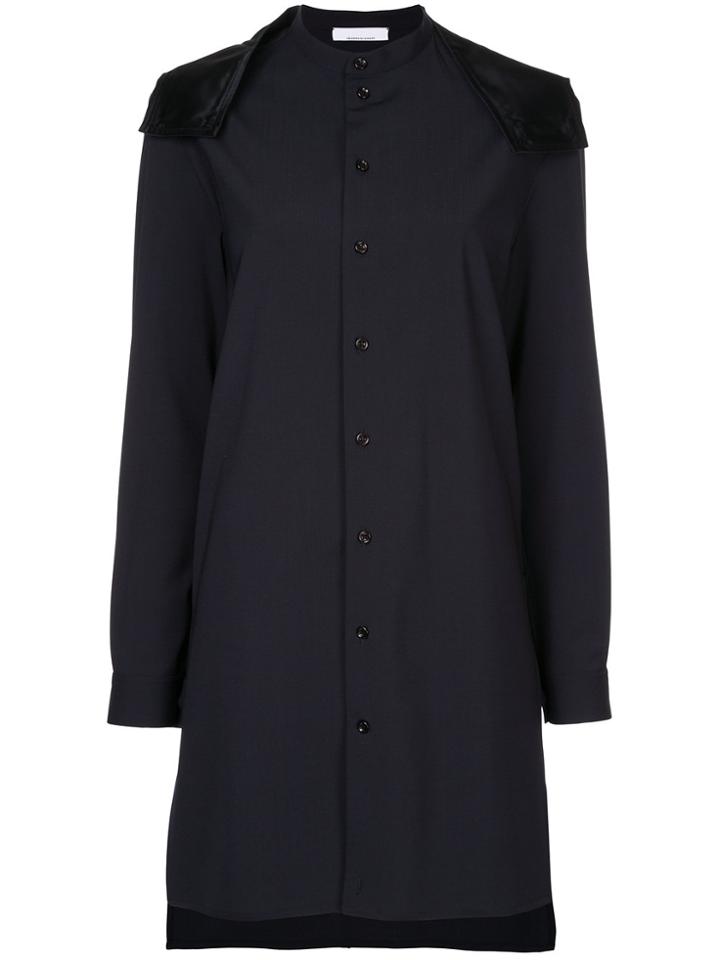 Jean Paul Knott Buttoned High Collar Dress - Black