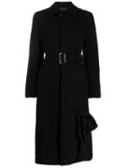 Comme Des Garçons Pre-owned Long Belted Coat - Black
