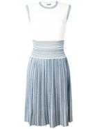 Bottega Veneta Striped Dress, Women's, Size: 46, White, Silk/cotton/polyester/viscose