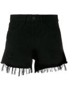 3x1 Frayed Cut-off Denim Shirts - Black