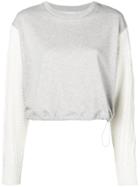 3.1 Phillip Lim Cable Knit Sleeve Sweatshirt - Grey