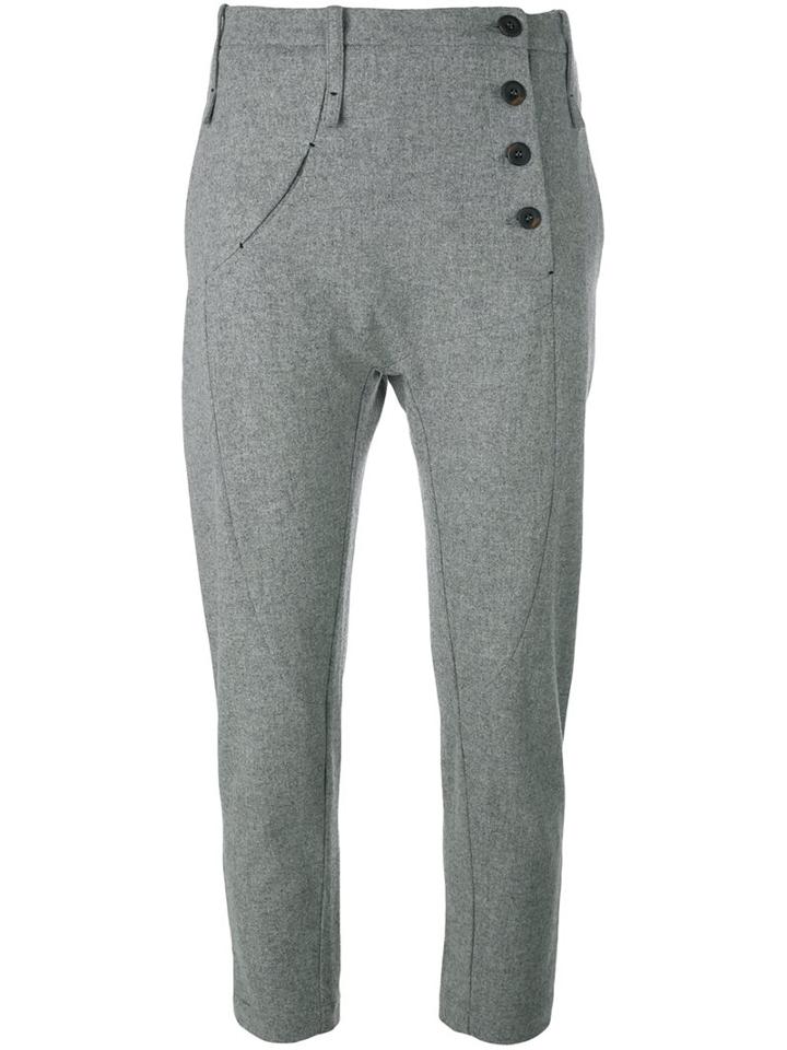 Lost & Found Ria Dunn Cropped Trousers, Women's, Size: Medium, Grey, Cotton/acrylic/polyamide/wool