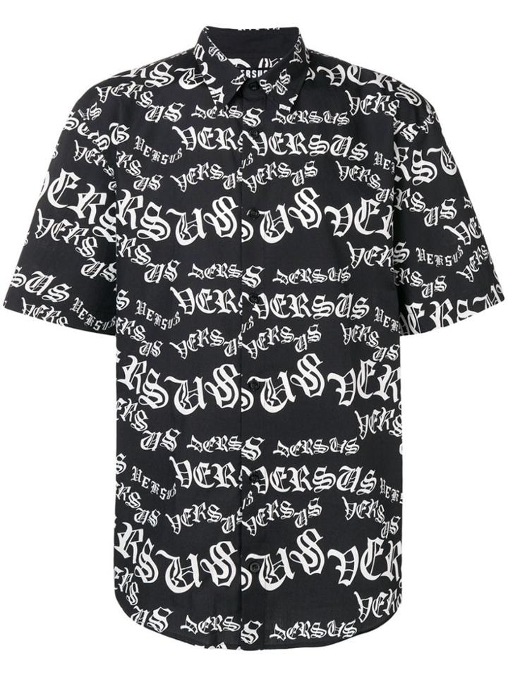 Versus Logo Pattern Shirt - Black