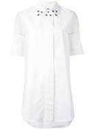 Mm6 Maison Margiela - Studded Collar Shirt Dress - Women - Cotton - 36, White, Cotton