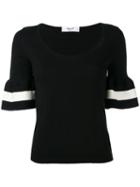 Blugirl Peplum Sleeve Top, Women's, Size: 40, Black, Cotton