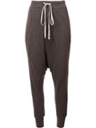 Rick Owens Lilies Drawstring Track Pants, Women's, Size: 42, Grey, Cotton/viscose/angora/polyimide