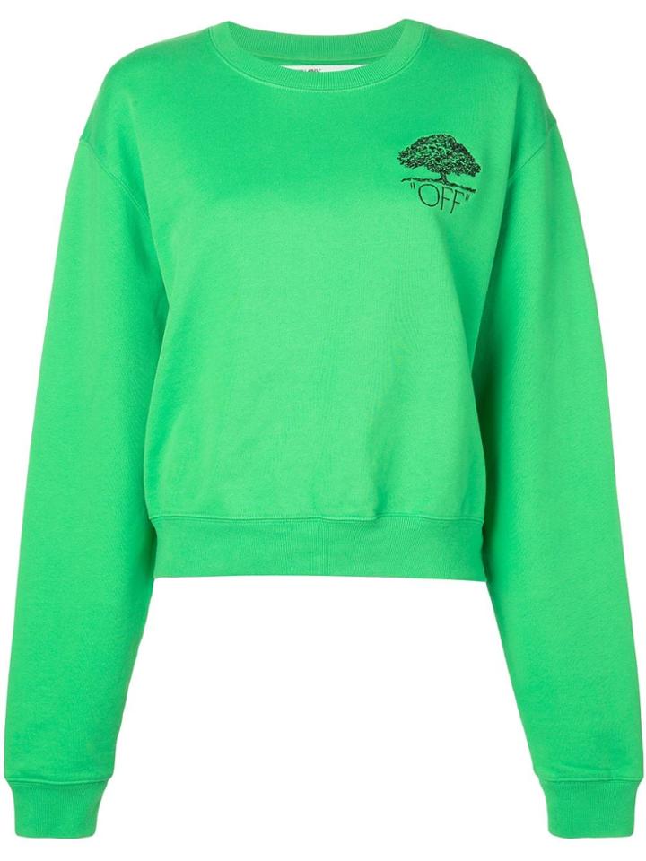 Off-white Arrow Embroidered Logo Sweater - Green