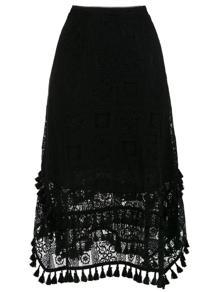 Nk Lace Midi Skirt - Black