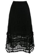 Nk Lace Midi Skirt - Black