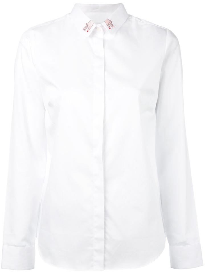 Maison Labiche - Embroidered Hands Shirt - Women - Cotton - S, White, Cotton