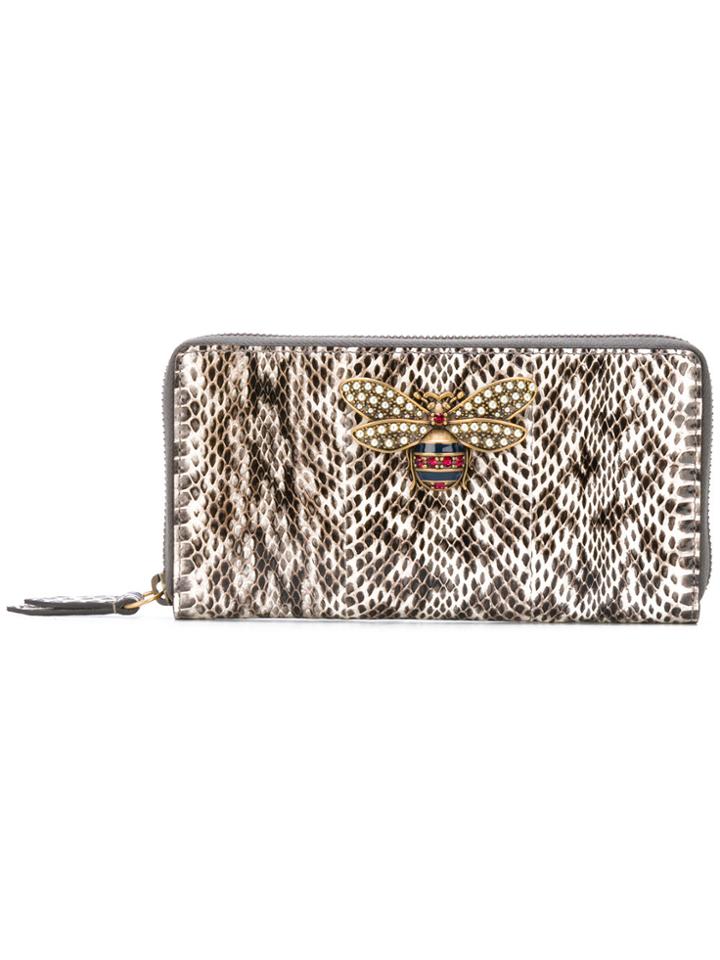 Gucci Queen Margaret Zip Around Wallet - Brown