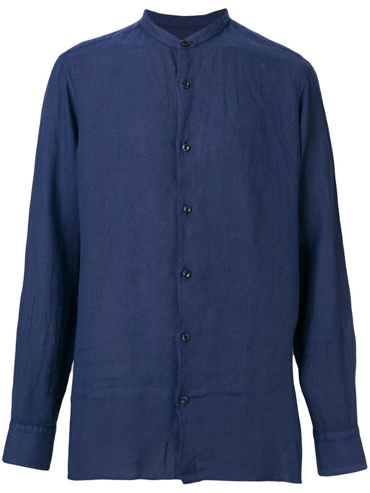 Z Zegna Mandarin Neck Shirt - Blue