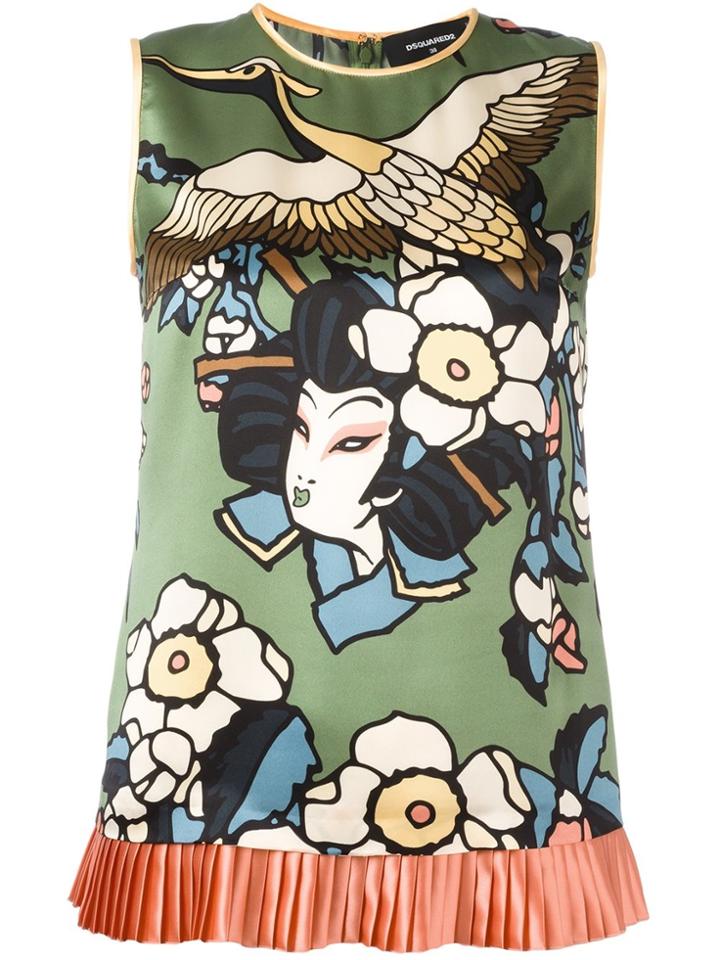 Dsquared2 'cherry Blossom' Blouse - Green