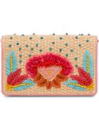 Prada Embroidered Shoulder Bag - F0njx Tan + Petal Pink