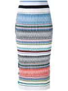 Ports 1961 - Striped Pencil Skirt - Women - Viscose/cotton/polyester - M, White, Viscose/cotton/polyester