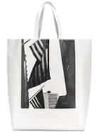 Calvin Klein 205w39nyc American Flag Nappa Leather Tote Bag - White