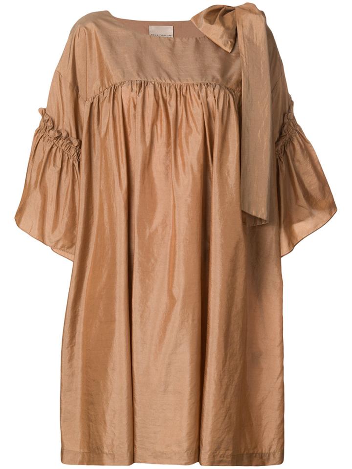 Erika Cavallini Bow Detail Dress - Brown