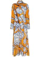 Rosie Assoulin Cinched Waist Scarf Dress - Yellow