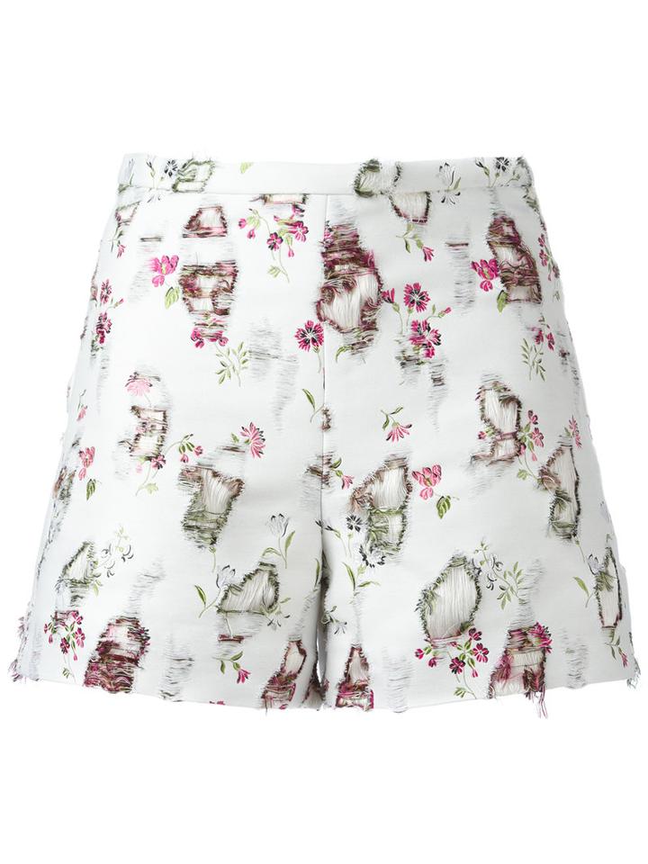 Giambattista Valli Printed Shorts, Women's, Size: 40, White, Cotton/polyester/acetate