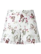 Giambattista Valli Printed Shorts, Women's, Size: 40, White, Cotton/polyester/acetate