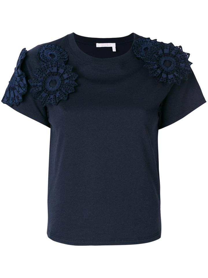 See By Chloé Appliqué T-shirt - Blue
