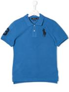 Ralph Lauren Kids Embroidered Logo Polo T-shirt - Blue