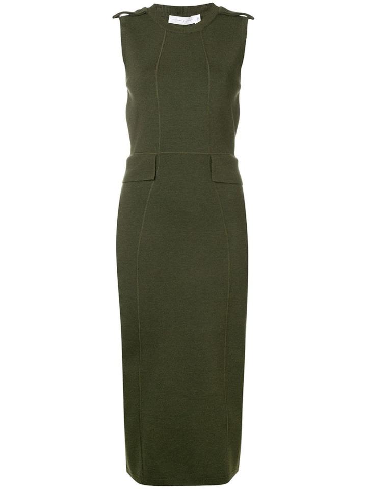 Victoria Beckham Victoria Beckham Military Green Fitted Knit Dress