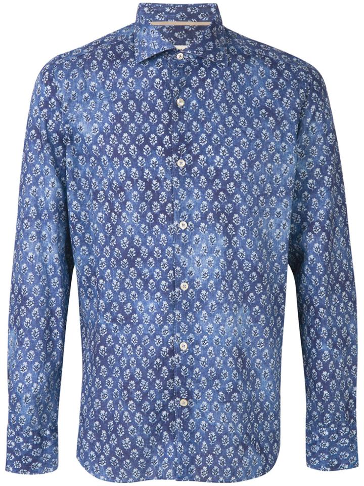 Al Duca D'aosta 1902 Long-sleeved Patterned Shirt - Blue