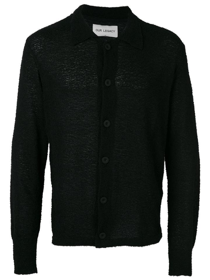 Our Legacy Flocked Semi-sheer Shirt - Black