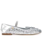 Chiara Ferragni Glitter Strap Ballerina Shoes - Metallic