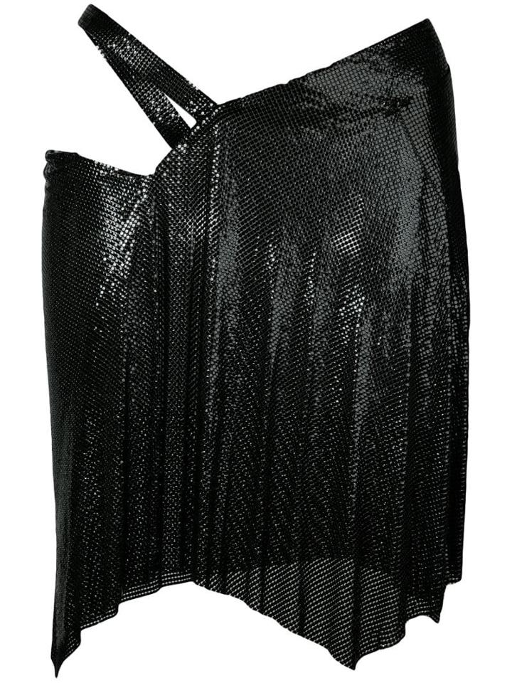 Fannie Schiavoni Wrap-design Chainmail Skirt - Black