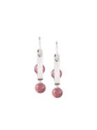 Jil Sander Moon Earrings, Women's, Pink/purple, Stone/metal