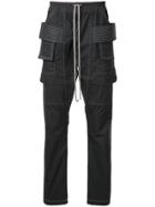 Sacai Embroidered Belt Drop-crotch Trousers - Black