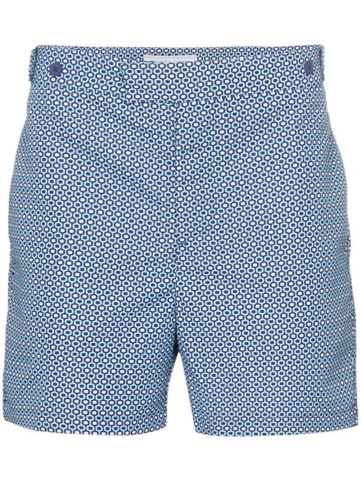 Frescobol Carioca Ipanema Print Swim Shorts - Blue