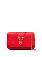 Versace V Plaque Shoulder Bag - Red