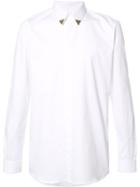 Givenchy Metallic Collar Tip Shirt, Size: 41, White, Cotton