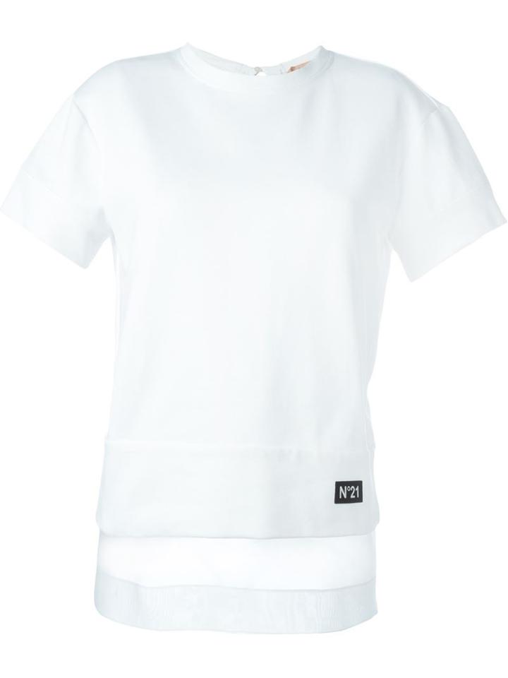 No21 Bow Detail Layered T-shirt