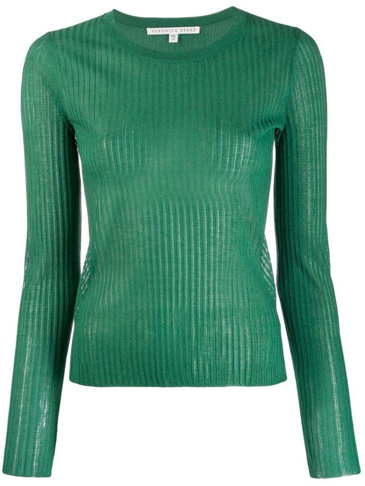 Veronica Beard Ribbed Knit Top - Green
