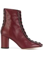 Racine Carree Lace-up Boots - Red