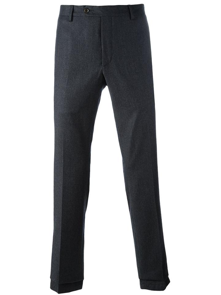 Al Duca D'aosta 1902 Classic Tailored Trousers, Men's, Size: 56, Grey, Cotton/spandex/elastane