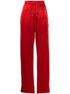 Balmain Wide Leg Jogging Style Trousers - Red