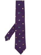 Paul Smith Embroidered Tie - Purple