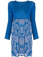 Issey Miyake Cauliflower Botanical Print Dress - Blue