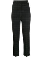 Calvin Klein Checked Cropped Trousers - Black