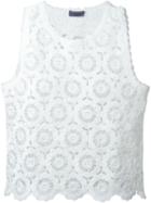 Crochet Tank Top, Women's, Size: 46, White, Cotton, Emanuel Ungaro