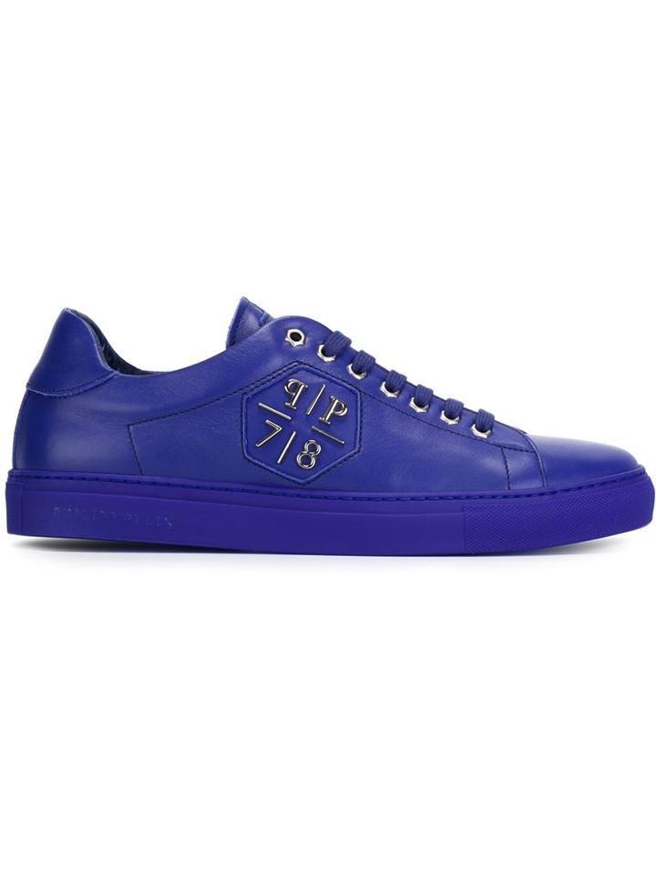Philipp Plein Reaper Sneakers, Men's, Size: 44, Blue, Leather/rubber