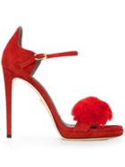 Loriblu Sandal Flower Pumps - Red