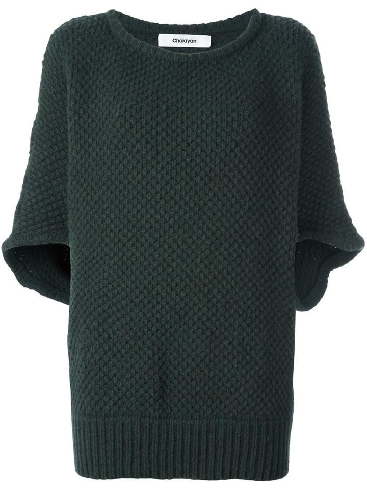 Chalayan Loose Pullover, Women's, Size: 38, Green, Cashmere/merino