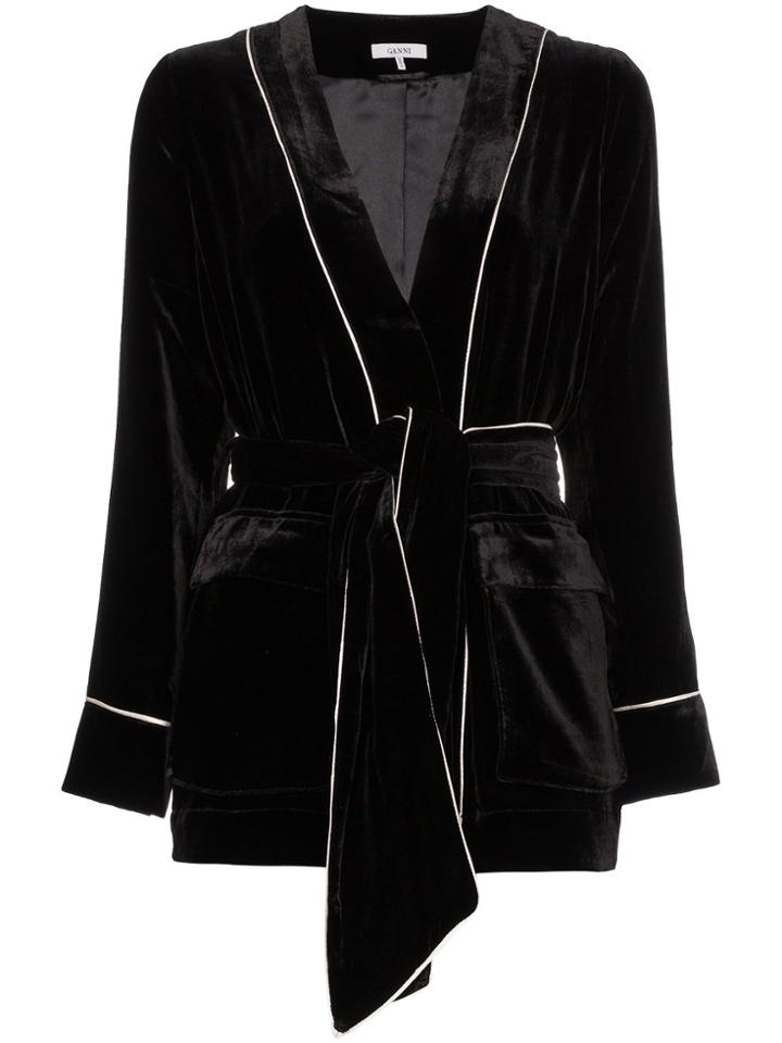Ganni Rodier Velvet Jacket - Black